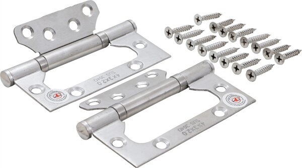 Scharnier-Satz | Edelstahl | für platzsparenden Einbau | 100 x 50 mm | 2-tlg.
