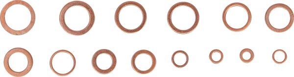 Dichtring-Sortiment | Kupfer | metrisch | für Öl-Ablassschrauben | 75-tlg.
