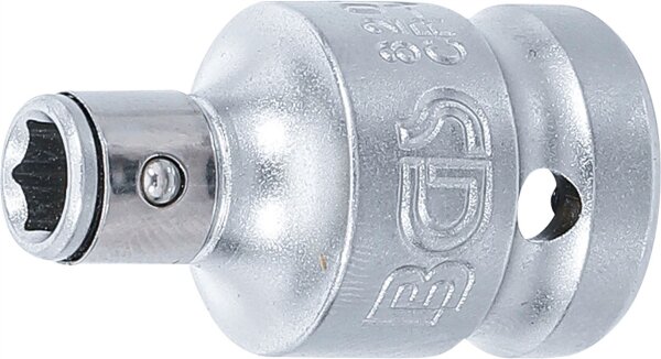 Bit-Adapter mit Haltekugel | Innenvierkant 12,5 mm (1/2") | Innensechskant 6,3 mm (1/4")