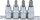 Bit-Einsatz-Satz | Antrieb Innenvierkant 12,5 mm (1/2") | T-Profil (für Torx) mit Bohrung T40 - T55 | 4-tlg.