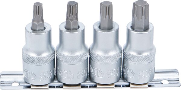 Bit-Einsatz-Satz | Antrieb Innenvierkant 12,5 mm (1/2") | T-Profil (für Torx) T40 - T55 | 4-tlg.