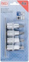 Bit-Einsatz-Satz | Antrieb Innenvierkant 12,5 mm (1/2") | T-Profil (für Torx) T40 - T55 | 4-tlg.