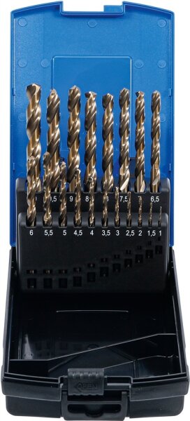 Spiralbohrer-Satz | HSS-G M35 Cobaltstahl | 1 - 10 mm | 19-tlg.