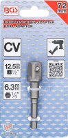 Adapter für Bohrmaschinen | Antrieb Außensechskant 6,3 mm (1/4") / Abtrieb Außenvierkant 12,5 mm (1/2")
