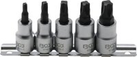 Bit-Einsatz-Satz | Antrieb Innenvierkant 10 mm (3/8") | 4-kant Profil (für MTS-Mortorq) MTS0 - MTS04 | 5-tlg.