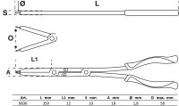 Werkstattwageneinlage 1/3: Doppelgelenk-Sprengringzangen-Satz | auswechselbare Spitzen | 345 mm