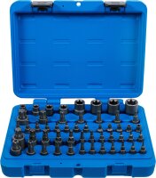 Bit-Einsatz- und Steckschlüssel-Einsatz-Satz | E-Profil / T-Profil (für Torx) / T-Profil (für Torx) mit Bohrung / TP-Profil (für Torx Plus) | 52-tlg.