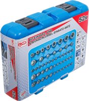 Bit-Einsatz- und Steckschlüssel-Einsatz-Satz | E-Profil / T-Profil (für Torx) / T-Profil (für Torx) mit Bohrung / TP-Profil (für Torx Plus) | 52-tlg.