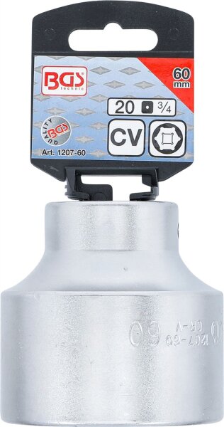 Steckschlüssel-Einsatz Sechskant | Antrieb Innenvierkant 20 mm (3/4") | SW 60 mm