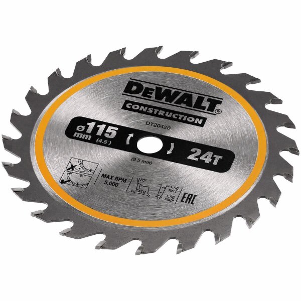 DEWALT Kreissaegeblatt Akku 115/9,5mm 24Z
