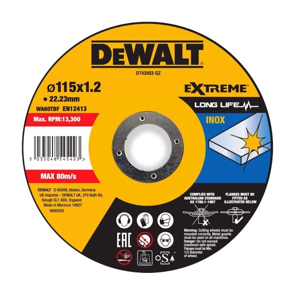 DEWALT Trennscheibe 115x1,2x22,23 mm Inox