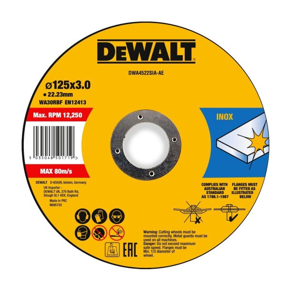 DEWALT Trennscheibe 125x3x22,23 mm Inox