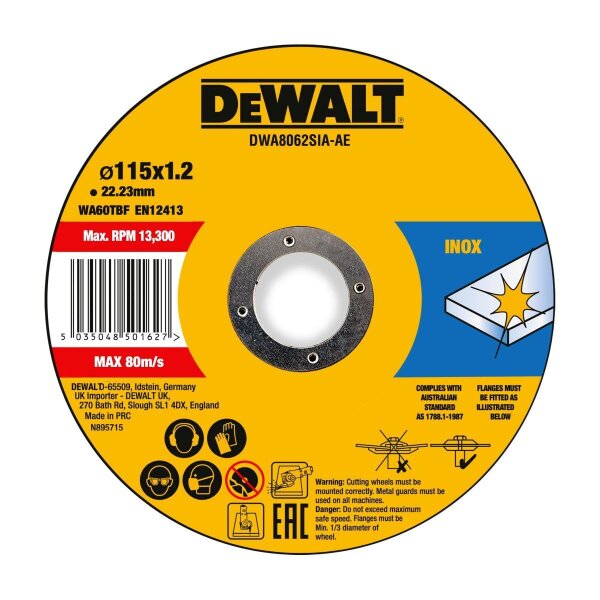 DEWALT Trennscheibe 115x1,2x22,23 mm Inox