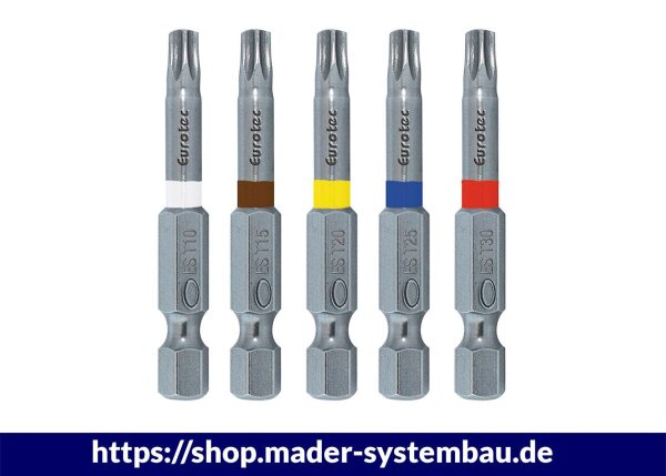 Eurotec Bit-Set 50 mm Edelstahl; TX 30 rot VE:20