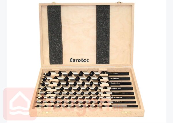 Eurotec Schlangenbohrer Set für 320 mm Länge; 8 Bohrer Durchmesser 8 - 22 mm VE:8