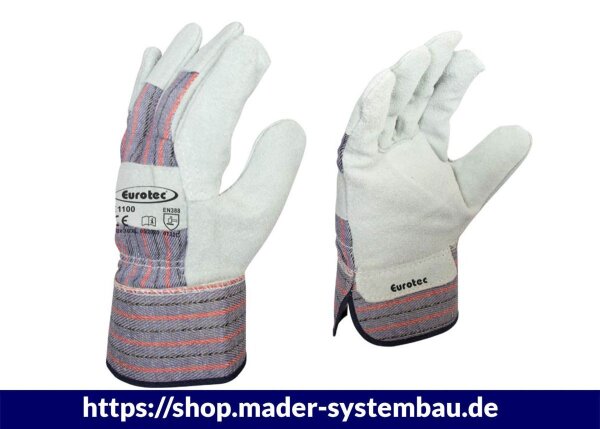 Eurotec Arbeitshandschuhe E1100 XL Universal - Leder VE:12
