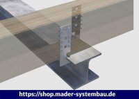 Eurotec T-Träger Anker 50 x 180 x 3,0 mm Stahl verzinkt VE:100