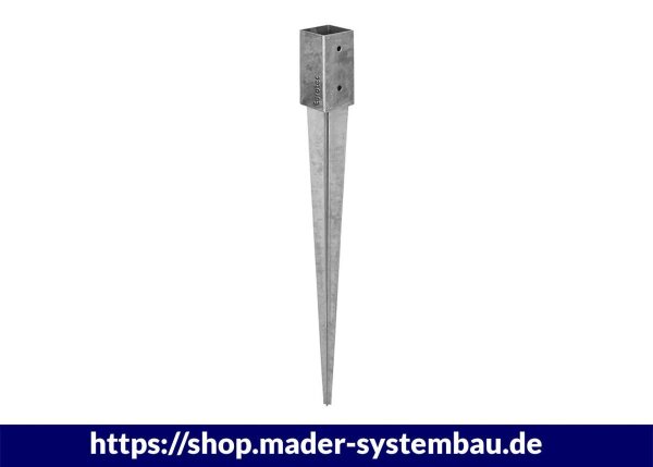 Eurotec Einschlagbodenhülse für Vierkantpfosten Pfostenaufn. 91 x 91 mm VE:1