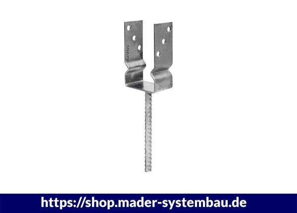 Eurotec U-Pfostenträger mit Steindolle Gabelweite 91 mm VE:1