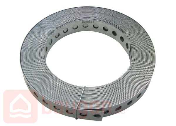 Eurotec Montagelochband verzinkt 10m Rolle Breite x Stärke(mm) 17 x 0,75 Loch: Ø6,5mm VE:5