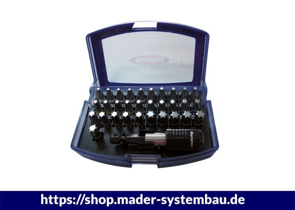 Eurotec Bit-Box mit Gürtelclip 31 TX Bits + Bithalter VE:1