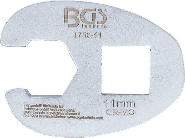 Hahnenfußschlüssel | Antrieb Innenvierkant 10 mm (3/8") | SW 11 mm