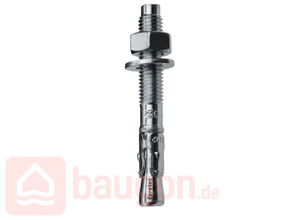 Eurotec Bolzenanker; Stahl verzinkt; SW19 mit Unterlegscheibe 12,0 x 160 mm VE:25