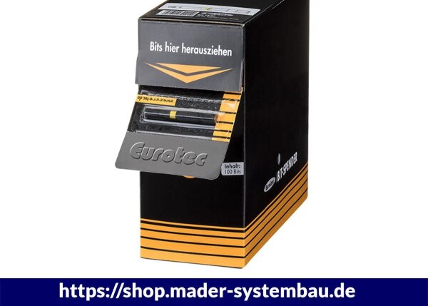 Eurotec Magnet Bit Spender Box TX25 blau 50 mm mit 50 schwarzen Bits VE:1