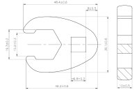 Hahnenfußschlüssel | Antrieb Innenvierkant 10 mm (3/8") | SW 19 mm