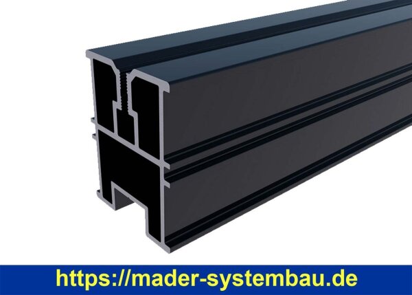 Eurotec TERRA Alu-Systemprofil H50 schwarz 39 x 50 x 1,80 x 4000 mm  RAL 9005 VE:1