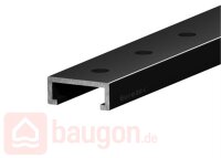 Eurotec CoverFix Fassadenschiene; schwarz RAL9005 20 x 8 x 800 mm  (B x H x L) VE:1