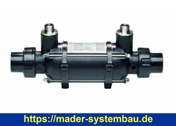 OKU Daprà Wärmetauscher  KWT -Ti 45 - 46  kW Titanwellrohr, Anschlüsse 50-63 mm, Plastic Line