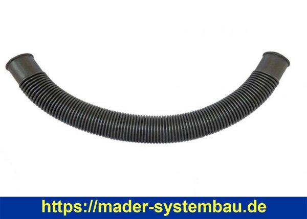 OKU Schlauch schwarz Ø 38 mm Länge 0,5 m  f. Ø 300/320   mit 2 Edelstahlschlauchschellen 32-50 mm