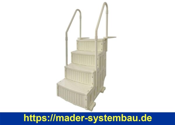 OKU OKU Pooltreppe 4-stufig aus Kunststoff Länge: 68,8 cm Breite: 87,63 cm Höhe: 169,35 cm