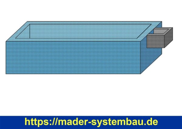 OKU Schacht für Gegenstromanlage OKU Styroporpool Prestige 1,00 x 1,00 x 0,90 m EPS 30 - 80