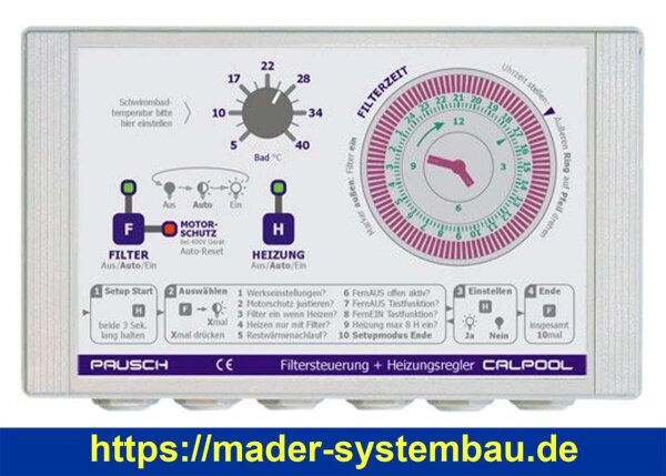 OKU Calpool Filtersteuerung 230 V mit Temperaturregelung für Filterpumpen mit 230 V.