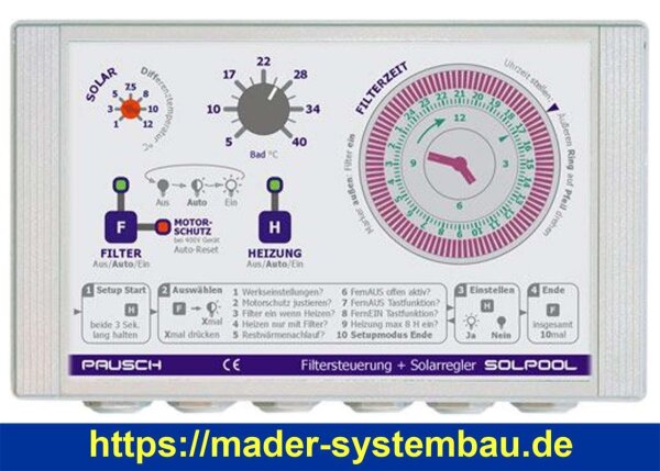 OKU Solpool Filtersteuerung 230 V mit Differenztempetatur- regelung f. Solarheizung