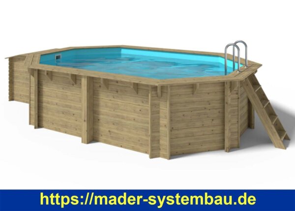 OKU OKU Holzpool EMOTION-FUN Oval 4,86 x 3,36 m Höhe 1,2 m
