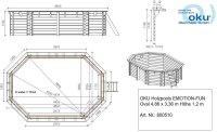 OKU OKU Holzpool EMOTION-FUN Oval 4,86 x 3,36 m Höhe 1,2 m