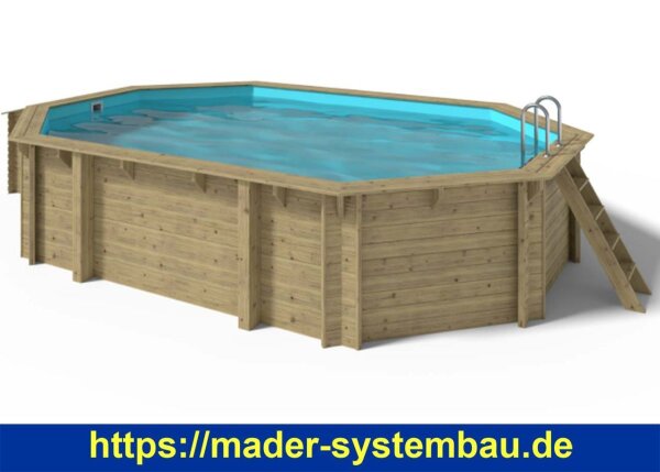 OKU OKU Holzpool EMOTION-FUN Oval 6,57 x 4,57 m Höhe 1,31 m