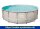 Frame Pool Ø 427 x 107 cm Rattanoptik Hellgrau