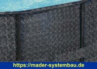 Frame Pool Ø 488 x 122 cm Rattanoptik anthrazit