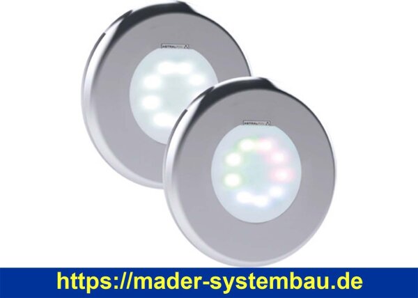 Unterwasserscheinwerfer für Trend VAline | Astral Lumiplus Flexi V1 LED | inkl. Trafo | Edelstahlblende rund 25 mm | Weiß
