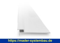 Befestigungsleiste mit Wandschlag für Keilbiese 2 Meter Stange | 100 mm breit | Weiß
