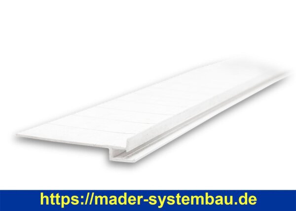 Befestigungsleiste für Keilbiese | flexibel | 100 mm x 2 m Weiß