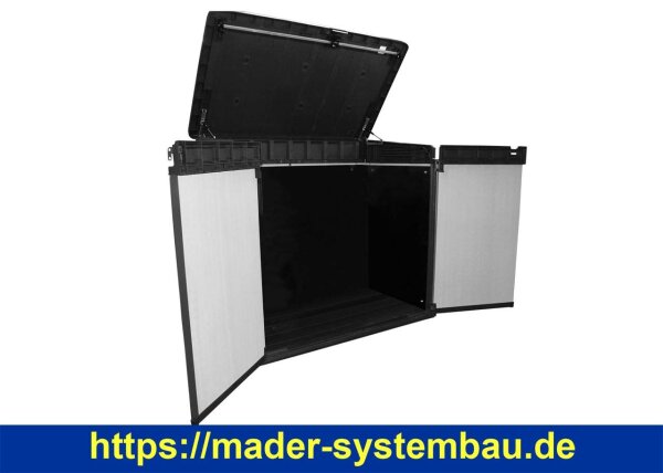 Trend Pool Technikbox Classic L | Holzoptik in Anthrazit | inkl. 3 Multiplexplatten | DIY | ohne Inhalt