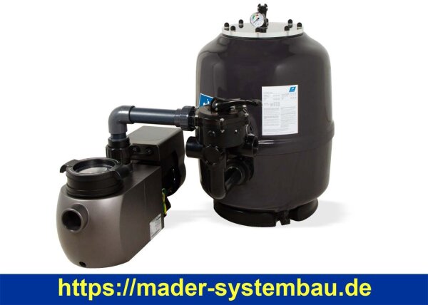 Sandfilteranlage Filterkessel Lagos Ø 760 | Speck 6 Wege Side Ventil | Inverpro IP30 | 230 V