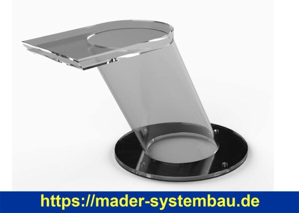 IDEAL Eichenwald Schwalldusche Caribic LED Acrylglas | zum Aufdübeln oder einbetonieren