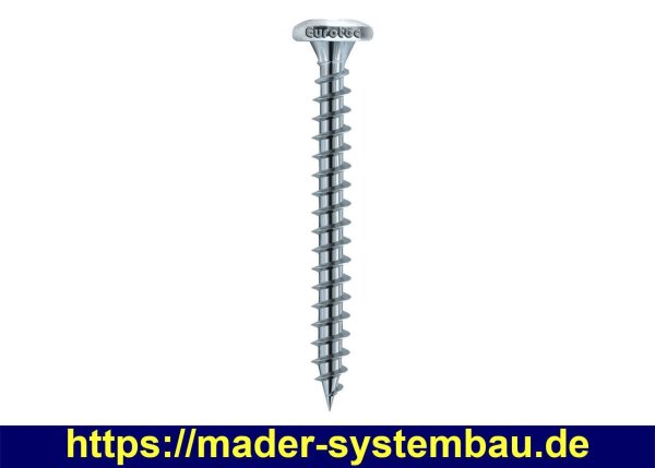 Eurotec Spanplattenschraube Panhead; Stahl blau verzinkt; TX25 4,5 x 20 mm VE:1000