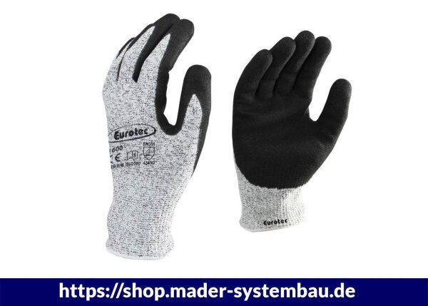 Eurotec Arbeitshandschuhe E600 XL Schnittschutz - CutGrip VE:12